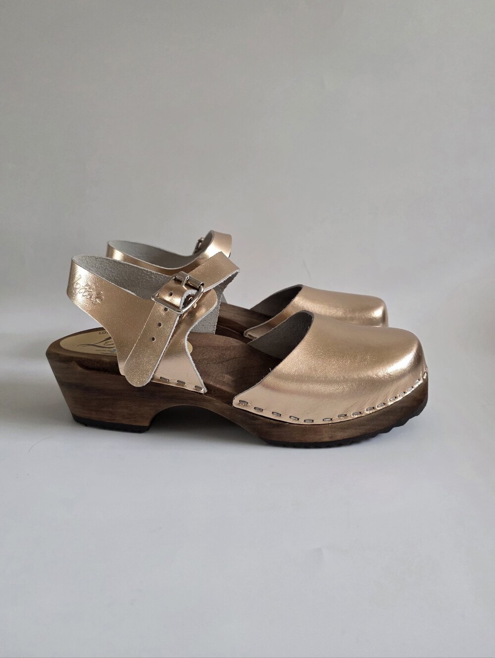 Lotta's Swedish Clogs in Rose Gold Women's Sandals Size 38